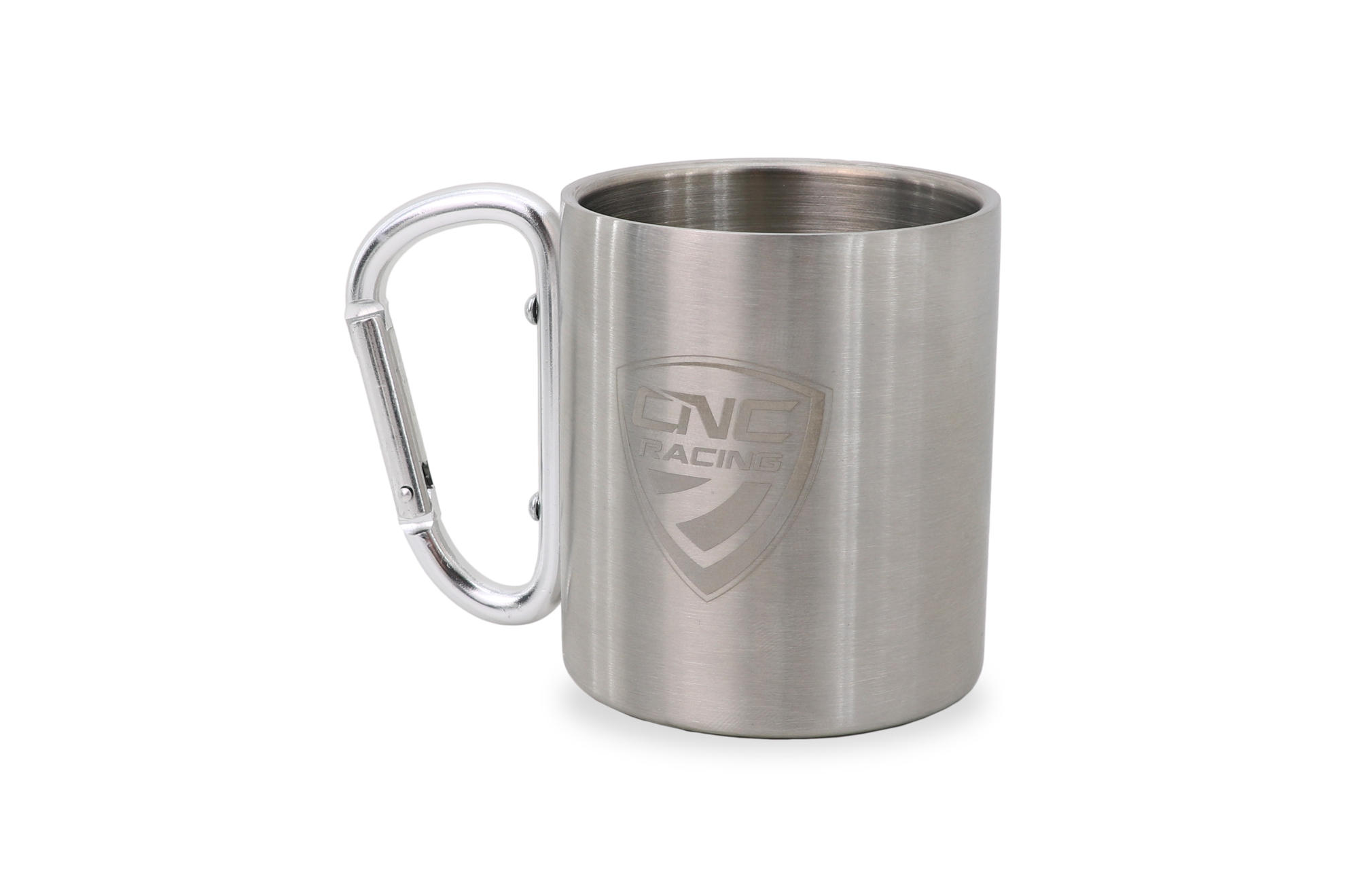 CNC Racing Stainless Steel Mug With Carabiner Handle CNC Racing Stainless Steel Mug With Carabiner Handle
